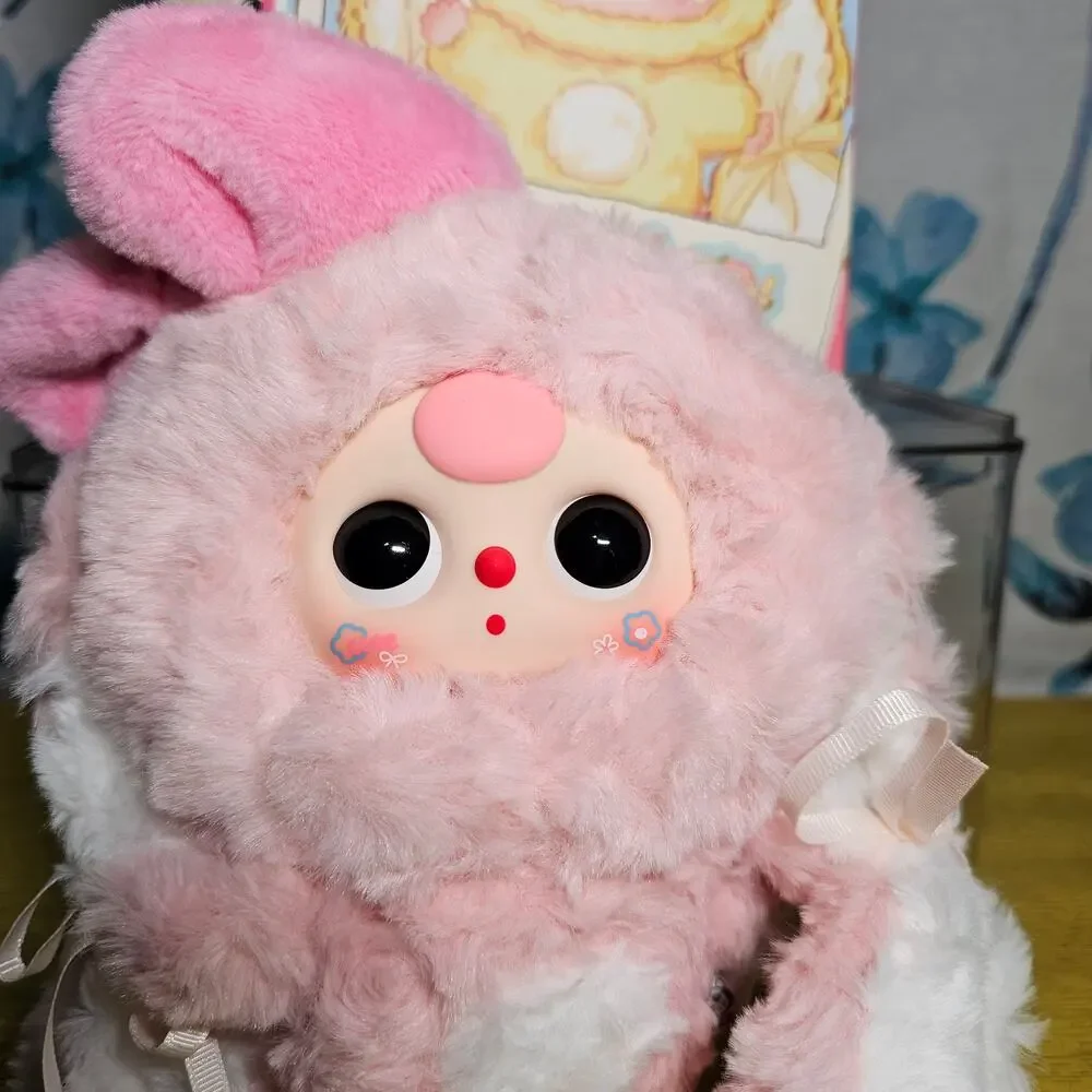 Baby Three Happy Day OPENED BOX Pink Rabbit 360 Boba Eyes Pink Hair O Mouth